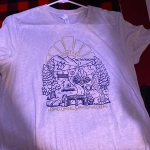 montreat college tan/off white shirt